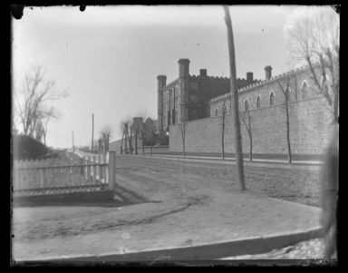 Edgar S. Thomson (American, active 1890s-1900s). <em>Crow Hill Penitentiary</em>, 1896. Gelatin silver glass dry plate negative Brooklyn Museum, Brooklyn Museum/Brooklyn Public Library, Brooklyn Collection, 1996.164.7-7 (Photo: , 1996.164.7-7_glass_bw_SL4.jpg)