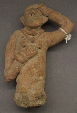  <em>Figure with One Hand on Head</em>, ca. 1300. Terracotta, 10 x 6 1/2 x 2 3/4 in. (25.4 x 16.5 x 7.0 cm). Brooklyn Museum, Gift of Joseph and Margaret Knopfelmacher, 1996.170.22. Creative Commons-BY (Photo: Brooklyn Museum, 1996.170.22_PS10.jpg)