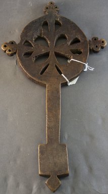 Amhara. <em>Hand Cross (mäsqäl)</em>, 19th or 20th century. Wood, 16 1/4 x 8 5/8 x 15/16 in. (41.3 x 22.0 x 2.5 cm). Brooklyn Museum, Gift of Joseph and Margaret Knopfelmacher, 1996.170.8. Creative Commons-BY (Photo: Brooklyn Museum, 1996.170.8_front_PS10.jpg)
