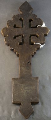 Amhara. <em>Hand Cross (mäsqäl)</em>, 19th or 20th century. Wood, 19 1/4 x 7 3/4 x 1 1/8 in. (48.9 x 19.7 x 2.9 cm). Brooklyn Museum, Gift of Joseph and Margaret Knopfelmacher, 1996.170.9. Creative Commons-BY (Photo: Brooklyn Museum, 1996.170.9_front_PS10.jpg)