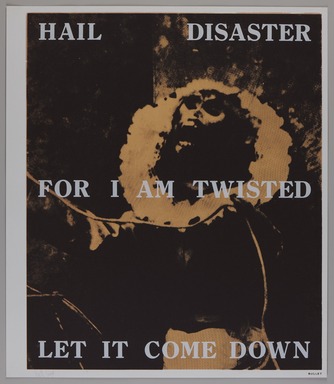 Bruce Witsiepe. <em>Hail Disaster</em>, 1988–1992. Silkscreen, sheet: 23 x 20 in. (58.4 x 50.8 cm). Brooklyn Museum, Emily Winthrop Miles Fund, 1996.188.27. © artist or artist's estate (Photo: Brooklyn Museum, 1996.188.27_PS20.jpg)