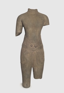  <em>Torso of a Male Divinity</em>, 1010-1080. Gray sandstone, 30 1/2 × 12 1/4 × 5 3/4 in., 110 lb. (77.5 × 31.1 × 14.6 cm). Brooklyn Museum, Gift of Georgia and Michael de Havenon, 1996.210.1. Creative Commons-BY (Photo: Brooklyn Museum, 1996.210.1_PS11.jpg)
