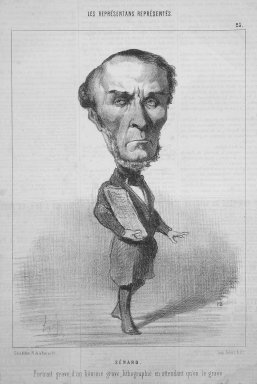 Honoré Daumier (French, 1808-1879). <em>Sénard</em>, February 28, 1849. Lithograph on newsprint, Sheet: 13 3/4 x 9 1/2 in. (34.9 x 24.1 cm). Brooklyn Museum, Gift of Shelley and David Garfinkel, 1996.225.18 (Photo: Brooklyn Museum, 1996.225.18.jpg)