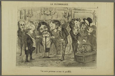 Honoré Daumier (French, 1808-1879). <em>A Parisian Evening in the Month of June 1853 (Une soirée parisienne au mois de juin 1853)</em>, June 7, 1853. Lithograph on newsprint, Image: 7 5/8 x 10 1/4 in. (19.4 x 26 cm). Brooklyn Museum, Gift of Shelley and David Garfinkel, 1996.225.84 (Photo: Brooklyn Museum, 1996.225.84_PS2.jpg)