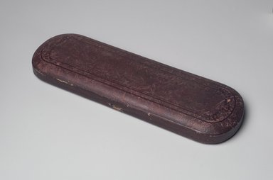  <em>Presentation Box</em>, 2nd half 19th century. Wood, leather, satin, velvet, metal hardware, 1 3/8 x 13 5/8 x 4 1/2 in. (3.5 x 34.6 x 11.4 cm). Brooklyn Museum, Gift of Mrs. John H. Livingston, 1996.37.26. Creative Commons-BY (Photo: Brooklyn Museum, 1996.37.26.jpg)