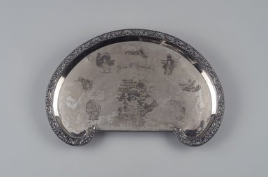 Reed & Barton (American, 1840-present). <em>Tray</em>, ca. 1905. Silverplate, 1 7/8 x 17 1/8 x 11 1/2 in. (4.8 x 43.5 x 29.2 cm). Brooklyn Museum, Gift of Mrs. John H. Livingston, 1996.37.7. Creative Commons-BY (Photo: Brooklyn Museum, 1996.37.7.jpg)