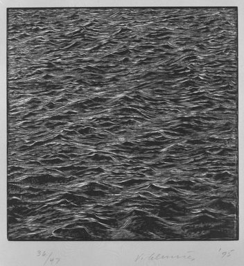 Vija Celmins (American and Latvian, born 1938). <em>Untitled</em>, 1995. Wood engraving on cream wove paper, Sheet: 16 x 13 7/8 in. (40.7 x 35.3 cm). Brooklyn Museum, Robert A. Levinson Fund, 1996.48. © artist or artist's estate (Photo: Brooklyn Museum, 1996.48_bw.jpg)