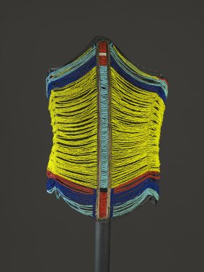 Dinka. <em>Man's corset (malual)</em>, 20th century. Beads, fiber, wire, 18 x 16 in. (45.7 x 40.6 cm). Brooklyn Museum, Carll H. de Silver Fund, 1997.1.1. Creative Commons-BY (Photo: Brooklyn Museum, 1997.1.1_PS6.jpg)
