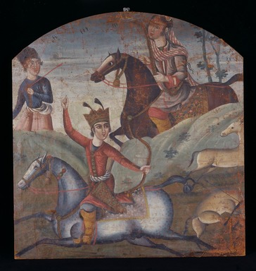  <em>Bahram Gur and Azadeh</em>, mid 18th century. Oil on canvas, 36 x 35 in. (91.4 x 88.9cm). Brooklyn Museum, Bequest of Irma B. Wilkinson in memory of her husband, Charles K. Wilkinson, 1997.108.6 (Photo: Brooklyn Museum, 1997.108.6_IMLS_SL2.jpg)