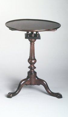  <em>Tilting-Top Candlestand</em>, ca. 1765. Mahogany, 26 3/4 x 20 3/4 x 21 in.  (67.9 x 52.7 x 53.3 cm). Brooklyn Museum, Matthew Scott Sloan Collection, Gift of Lidie Lane Sloan McBurney, 1997.150.17. Creative Commons-BY (Photo: Brooklyn Museum, 1997.150.17_transp691.jpg)
