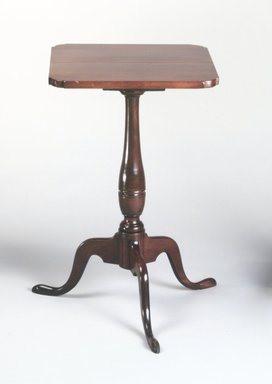 American. <em>Candlestand</em>, ca. 1790. Cherry, white pine, 24.4 x 19 x 19 in.  (62.0 x 48.3 x 48.3 cm). Brooklyn Museum, Matthew Scott Sloan Collection, Gift of Lidie Lane Sloan McBurney, 1997.150.19. Creative Commons-BY (Photo: Brooklyn Museum, 1997.150.19_transp691.jpg)