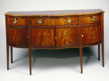  <em>Side Board</em>, ca. 1800. Mahogany, white pine, 40 1/4 x 71 x 26 in.  (102.2 x 180.3 x 66.0 cm). Brooklyn Museum, Matthew Scott Sloan Collection, Gift of Lidie Lane Sloan McBurney, 1997.150.22. Creative Commons-BY (Photo: Brooklyn Museum, 1997.150.22_IMLS_SL2.jpg)