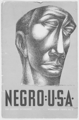 Charles W. White (American, 1918-1979). <em>Negro U.S.A</em>, 1949. Print, sheet: 14 x 9 in. (35.6 x 22.9 cm). Brooklyn Museum, Gift of Reba and Dave Williams, 1997.156.1. © artist or artist's estate (Photo: Brooklyn Museum, 1997.156.1_bw_SL3.jpg)
