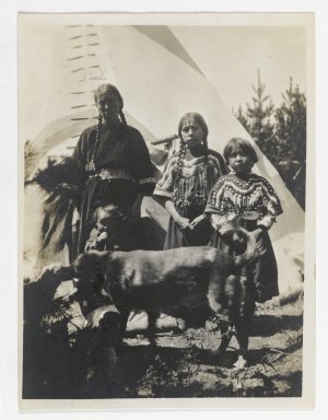 Unknown. <em>[Untitled] (Cowboy with Three Horses)</em>, ca. 1900. Gelatin silver print, 5 1/4 x 3 1/8 in. (13.3 x 8.0 cm). Brooklyn Museum, Gift of Sasha Nyary and Family, 1997.163.18 (Photo: Brooklyn Museum, 1997.163.18_PS2.jpg)