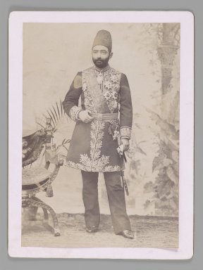  <em>The Persian Prime Minister Sadr a'zam Amin al-Soltan,  One of 274 Vintage Photographs</em>, late 19th–early 20th century. Gelatin silver printing out paper, Photo:  8 1/2 x 5 15/16 in.  (21.6 x 15.1 cm);. Brooklyn Museum, Purchase gift of Leona Soudavar in memory of Ahmad Soudavar, 1997.3.120 (Photo: Brooklyn Museum, 1997.3.120_IMLS_PS3.jpg)