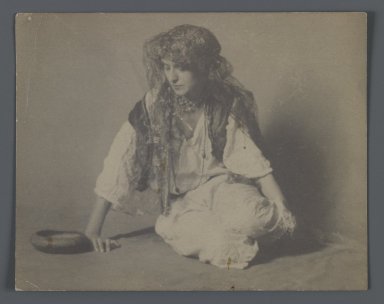  <em>Studio Shot of European in Gypsy Costume, One of 274 Vintage Photographs</em>, late 19th–early 20th century. Albumen silver photograph, 3 13/16 x 4 13/16 in.  (9.7 x 12.3 cm). Brooklyn Museum, Purchase gift of Leona Soudavar in memory of Ahmad Soudavar, 1997.3.23 (Photo: Brooklyn Museum, 1997.3.23_IMLS_PS3.jpg)