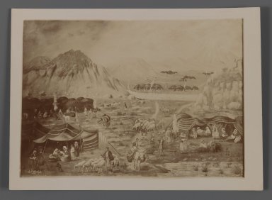  <em>Photograph of a Nomadic Encampment,  One of 274 Vintage Photographs</em>, late 19th-early 20th century. Gelatin silver printing out paper, 5 3/16 x 7 1/8 in.  (13.2 x 18.1 cm). Brooklyn Museum, Purchase gift of Leona Soudavar in memory of Ahmad Soudavar, 1997.3.260 (Photo: Brooklyn Museum, 1997.3.260_IMLS_PS3.jpg)