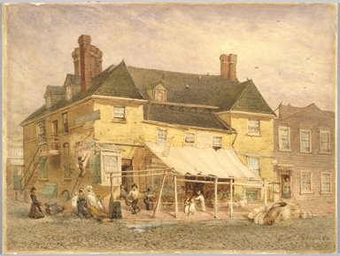 John Mackie Falconer (American, 1820-1903). <em>William Penn's Mansion, South Second Street, Philadelphia, 1864</em>, 1864. Watercolor with touches of opaque watercolor over graphite pencil on medium weight, slightly textured wove paper mounted to board, 17 1/2 x 23 1/2 in. (44.5 x 59.7 cm). Brooklyn Museum, Gift of the American Art Council and Bernard and S. Dean Levy, 1997.76 (Photo: Brooklyn Museum, 1997.76_SL3.jpg)