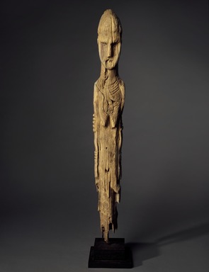 Konso artist. <em>Memorial stela (waakaa or waga)</em>, 19th century or earlier. Wood, 39 1/4 x 4 1/4 x 4 1/4 in.  (99.7 x 10.8 x 10.8 cm). Brooklyn Museum, Gift of Serge and Jodie Becker-Patterson
, 1998.124.1. Creative Commons-BY (Photo: Brooklyn Museum, 1998.124.1_edited_SL3.jpg)