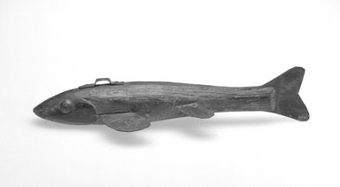  <em>Fish Decoy</em>, 20th century. Painted wood, metal, 7 x 1 3/8 x 2 3/4 in.  (17.8 x 3.5 x 7.0 cm). Brooklyn Museum, Gift of the North American Fish Decoy Partners, 1998.148.31. Creative Commons-BY (Photo: Brooklyn Museum, 1998.148.31_bw.jpg)