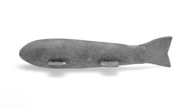  <em>Fish Decoy</em>, 20th century. Painted wood, metal, leather, 5 1/2 x 2 x 1 1/4 in.  (14.0 x 7 x 3.2 cm). Brooklyn Museum, Gift of the North American Fish Decoy Partners, 1998.148.57. Creative Commons-BY (Photo: Brooklyn Museum, 1998.148.57_bw.jpg)