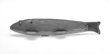  <em>Fish Decoy, Trout</em>, 20th century. Painted wood, metal, leather, 6 1/4 x 1 7/8 x 1 1/8 in.  (15.9 x 4.8 x 2.9 cm). Brooklyn Museum, Gift of the North American Fish Decoy Partners, 1998.148.65. Creative Commons-BY (Photo: Brooklyn Museum, 1998.148.65_bw.jpg)