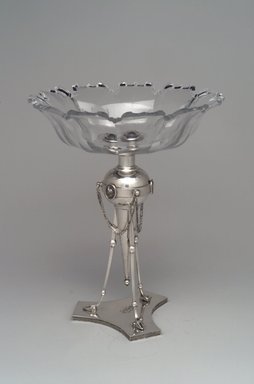 Ball, Black & Company (American, 1851–1876). <em>Compote</em>, ca. 1865. Silver, glass, 10 3/4 x 8 3/4 x 8 3/4 in. (27.3 x 22.2 x 22.2 cm). Brooklyn Museum, Gift of Lauren C. Reddington and Stanley J. Szaro, 1998.24a-b. Creative Commons-BY (Photo: Brooklyn Museum, 1998.24a-b.jpg)