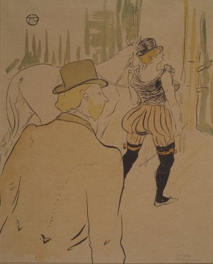 Henri de Toulouse-Lautrec (French, 1864-1901). <em>Mrs. Lona Barrison avec son manager et epoux, from La Rire</em>, June 13, 1896. Photo-lithograph on newsprint, 10 1/2 x 8 3/8 in. (26.7 x 21.2 cm). Brooklyn Museum, Gift of Eileen and Michael Cohen, 1998.56.6 (Photo: Brooklyn Museum, 1998.56.6.jpg)