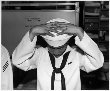 Ken Graves (American, born 1942). <em>Naval Training Center, Great Lakes, Ill.</em>, 1997. Gelatin silver print, image: 13 3/4 x 16 1/2 in. (34.9 x 41.9 cm). Brooklyn Museum, Purchased with funds given by the Horace W. Goldsmith Foundation and Karen B. Cohen, 1998.67.2. © artist or artist's estate (Photo: Brooklyn Museum, 1998.67.2_bw.jpg)