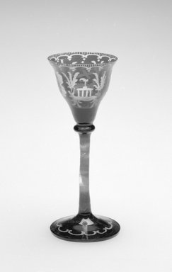  <em>Footed Glass</em>, ca. 19th century. Glass, 4 1/2 x 1 7/8 x 1 7/8 in. (11.5 x 4.7 x 4.7 cm). Brooklyn Museum, Gift of Hattie Forgang, 1998.92.8. Creative Commons-BY (Photo: Brooklyn Museum, 1998.92.8_bw.jpg)