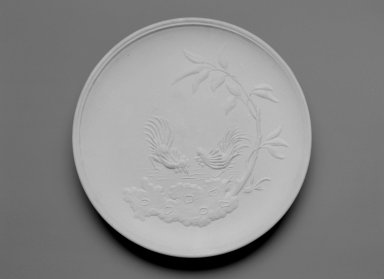 Artisans of Richard-Ginori (Italian, founded Doccia, 1737). <em>Plate</em>, ca. 1949. Earthenware, 1 x 8 3/4 x 8 3/4 in.  (2.5 x 22.2 x 22.2 cm). Brooklyn Museum, Gift of the Estate of Miriam Godofsky, 1999.106.7. Creative Commons-BY (Photo: Brooklyn Museum, 1999.106.7_bw.jpg)