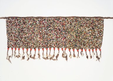 Kirdi. <em>Beaded Apron</em>, early 20th century. Colored glass beads, cotton, shells, 6 1/4 x 19 in.  (15.9 x 48.3 cm);. Brooklyn Museum, Gift of Mark S. Rapoport, M.D. and Jane C. Hughes, 1999.133.9. Creative Commons-BY (Photo: Brooklyn Museum, 1999.133.9_transp6035.jpg)