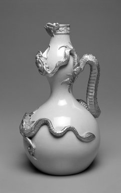 Worcester Royal Porcelain Co. (founded 1751). <em>Jug, shape 1035</em>, introduced 1884, made after 1884. Porcelain, 11 x 6 1/2 x 6 1/4 in. (27.9 x 16.5 x 15.9 cm). Brooklyn Museum, Gift of the Estate of Harold S. Keller, 1999.152.14. Creative Commons-BY (Photo: Brooklyn Museum, 1999.152.14_bw.jpg)