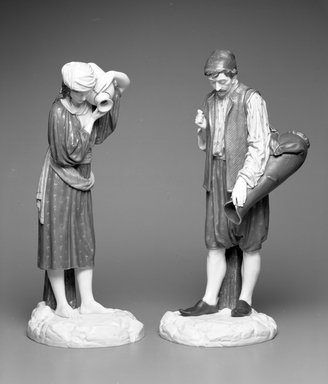 Worcester Royal Porcelain Co. (founded 1751). <em>Eastern Water Carrier, shape 594</em>, 1879. Porcelain, 16 3/4 x 7 x 7 3/4 in. (42.5 x 17.8 x 19.7 cm). Brooklyn Museum, Gift of the Estate of Harold S. Keller, 1999.152.171. Creative Commons-BY (Photo: , 1999.152.170_1999.152.171_bw.jpg)