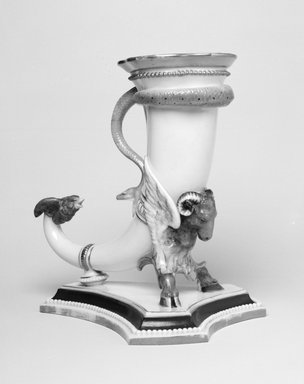 Worcester Royal Porcelain Co. (founded 1751). <em>Vase</em>, made 1868-1884. Porcelain, 7 1/2 x 7 1/2 x 5 3/4 in. (19.1 x 19.1 x 14.6 cm). Brooklyn Museum, Gift of the Estate of Harold S. Keller, 1999.152.20. Creative Commons-BY (Photo: Brooklyn Museum, 1999.152.20_bw.jpg)