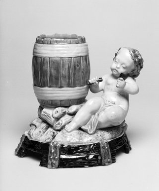 Worcester Royal Porcelain Co. (founded 1751). <em>Vase</em>, ca. 1875. Glazed earthenware, 5 7/8 x 6 1/2 x 4 1/2 in. (14.9 x 16.5 x 11.4 cm). Brooklyn Museum, Gift of the Estate of Harold S. Keller, 1999.152.212. Creative Commons-BY (Photo: Brooklyn Museum, 1999.152.212_bw.jpg)