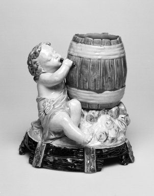 Worcester Royal Porcelain Co. (founded 1751). <em>Vase</em>, ca. 1875. Glazed earthenware, 5 7/8 x 5 7/8 x 4 1/2 in. (14.9 x 14.9 x 11.4 cm). Brooklyn Museum, Gift of the Estate of Harold S. Keller, 1999.152.213. Creative Commons-BY (Photo: Brooklyn Museum, 1999.152.213_bw.jpg)