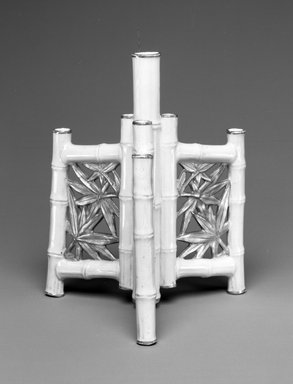 Worcester Royal Porcelain Co. (founded 1751). <em>Vase</em>, 1878. Porcelain, 6 x 4 7/8 x 4 5/8 in. (15.3 x 12.4 x 11.7 cm). Brooklyn Museum, Gift of the Estate of Harold S. Keller, 1999.152.231. Creative Commons-BY (Photo: Brooklyn Museum, 1999.152.231_bw.jpg)