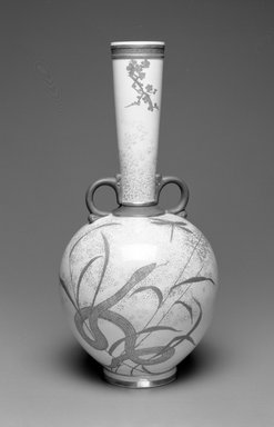 J. Callowhill & Co.. <em>Vase</em>, ca. 1880. Porcelain, 14 1/2 x 7 1/8 x 7 1/8 in. (36.8 x 18.1 x 18.1 cm). Brooklyn Museum, Gift of the Estate of Harold S. Keller, 1999.152.235. Creative Commons-BY (Photo: Brooklyn Museum, 1999.152.235_bw.jpg)