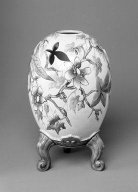 Worcester Royal Porcelain Co. (founded 1751). <em>Vase, shape 190</em>, introduced before 1872, made ca. 1870. Porcelain, 11 7/8 x 4 x 4 in. (30.2 x 10.2 x 10.2 cm). Brooklyn Museum, Gift of the Estate of Harold S. Keller, 1999.152.269. Creative Commons-BY (Photo: Brooklyn Museum, 1999.152.269_bw.jpg)