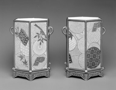Worcester Royal Porcelain Co. (founded 1751). <em>Vase, shape 191</em>, introduced before 1872, made 1878. Porcelain, 8 x 6 1/4 x 5 1/2 in. (20.3 x 15.9 x 14 cm). Brooklyn Museum, Gift of the Estate of Harold S. Keller, 1999.152.26. Creative Commons-BY (Photo: , 1999.152.26_1999.152.27_bw.jpg)