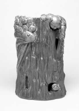 Worcester Royal Porcelain Co. (founded 1751). <em>Vase</em>, ca. 1880. Glazed earthenware, 9 1/4 x 6 1/2 x 7 in. (23.5 x 16.5 x 17.8 cm). Brooklyn Museum, Gift of the Estate of Harold S. Keller, 1999.152.273. Creative Commons-BY (Photo: Brooklyn Museum, 1999.152.273_bw.jpg)