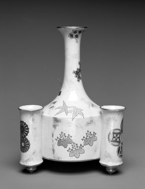 Worcester Royal Porcelain Co. (founded 1751). <em>Vase</em>, ca. 1875. Porcelain, 8 x 5 3/4 x 5 1/8 in. (20.3 x 14.6 x 13 cm). Brooklyn Museum, Gift of the Estate of Harold S. Keller, 1999.152.284. Creative Commons-BY (Photo: Brooklyn Museum, 1999.152.284_bw.jpg)