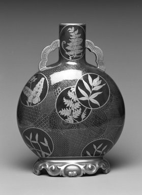 Worcester Royal Porcelain Co. (founded 1751). <em>Vase</em>, 1877. Porcelain, 11 x 8 x 4 3/8 in. (27.9 x 20.3 x 11.1 cm). Brooklyn Museum, Gift of the Estate of Harold S. Keller, 1999.152.318. Creative Commons-BY (Photo: , 1999.152.318_bw.jpg)