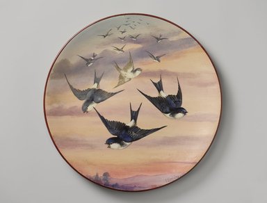 James Bradley (English). <em>Wall Plaque</em>, 1878. Glazed earthenware, 1 1/2 x 18 5/8 in. (3.8 x 47.3 cm). Brooklyn Museum, Gift of the Estate of Harold S. Keller, 1999.152.338. Creative Commons-BY (Photo: Brooklyn Museum, 1999.152.338_PS9.jpg)