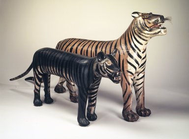 Augustus Aaron Wilson. <em>Tiger</em>, 1931. Painted wood, horsehair or bristles, 36 x 12 x 79 in. (91.4 x 30.5 x 200.7 cm). Brooklyn Museum, Gift of the Guennol Collection, 1999.26.2. Creative Commons-BY (Photo: , 1999.26.1_1999.26.2.jpg)