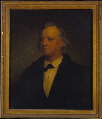 George Augustus Baker Jr. (American, 1821-1880). <em>Henry Ward Beecher</em>, 1874. Oil on canvas, 30 1/8 x 25 1/8in. (76.5 x 63.8cm). Brooklyn Museum, Gift of the American Art Council, 1999.54.1 (Photo: Brooklyn Museum, 1999.54.1_reference_SL1.jpg)