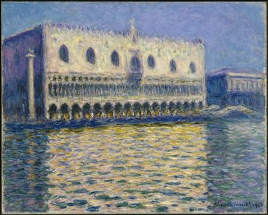 Claude Monet (French, 1840-1926). <em>The Doge's Palace (Le Palais ducal)</em>, 1908. Oil on canvas, 32 x 39 in. (81.3 x 99.1 cm). Brooklyn Museum, Gift of A. Augustus Healy, 20.634 (Photo: Brooklyn Museum, 20.634_SL1.jpg)