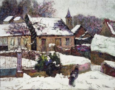 Victor Charreton (French, 1864–1937). <em>Wet Snow, Auvergne</em>, 1899. Oil on canvas, 25 3/8 x 31 11/16 in.  (64.5 x 80.5 cm). Brooklyn Museum, Gift of Alfred W. Jenkins, 20.654 (Photo: Brooklyn Museum, 20.654.jpg)