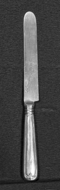 <em>Knife</em>, 1818-1819. Silver, length: 6 3/4 in. (17.1 cm). Brooklyn Museum, Bequest of Samuel E. Haslett, 20.836. Creative Commons-BY (Photo: Brooklyn Museum, 20.836_acetate_bw.jpg)